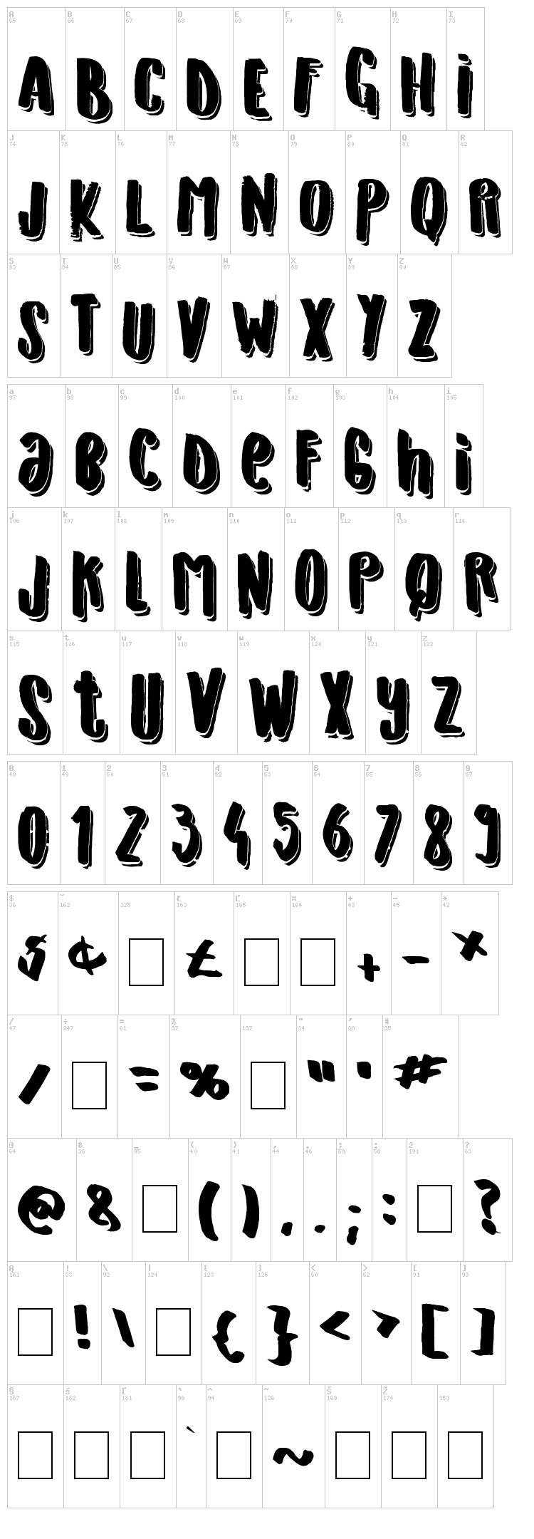 Originals is Out font map